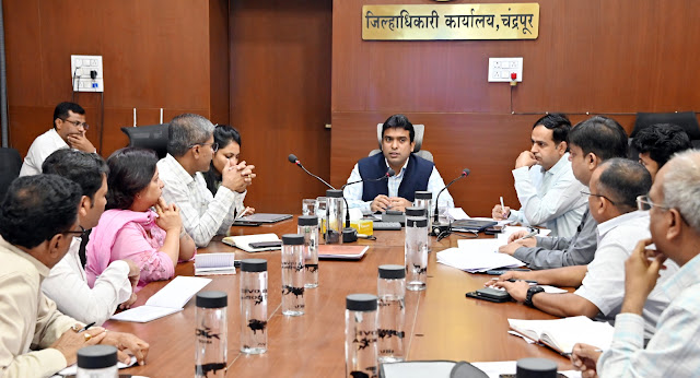 इरई नदी खोलीकरण कामाच्या प्रगतीचा जिल्हाधिका-यांकडून आढावा