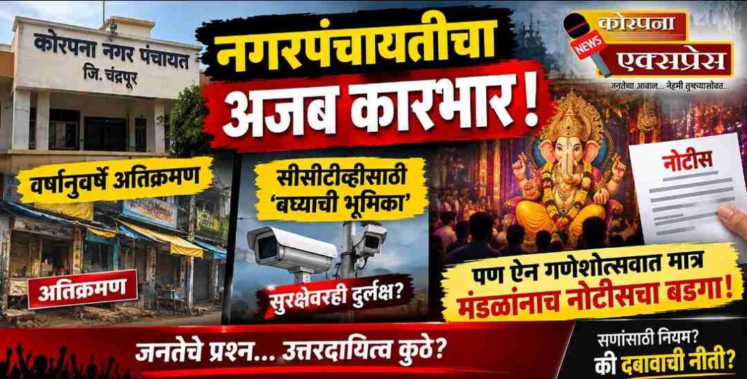 नगरपंचायतीचा अजब कारभार! वर्षानुवर्षे अतिक्रमण आणि सीसीटीव्हीसाठी ‘बघ्याची भूमिका’, पण ऐन गणेशोत्सवात मात्र मंडळांनाच नोटीसचा बडगा